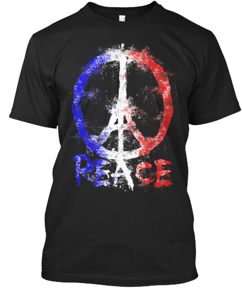 Peace Black T-Shirt Front