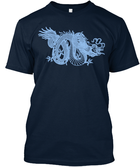 T Shirt Dragon Fantasy New Navy T-Shirt Front