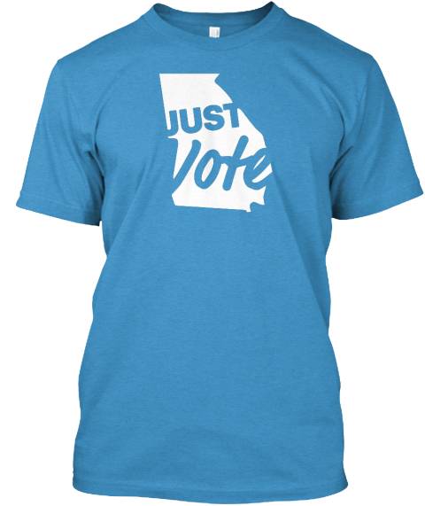 Just Vote Heathered Bright Turquoise  T-Shirt Front