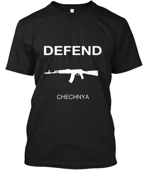 Defend Chechnya Black T-Shirt Front