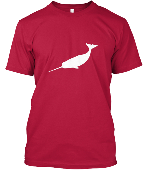 Narwhal White Eu Cherry Red T-Shirt Front