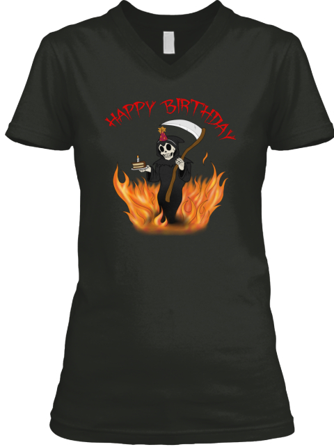 Happy Birthday Black T-Shirt Front