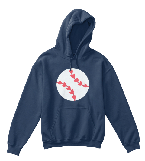 Kids Hoodie Baseball Navy T-Shirt Front
