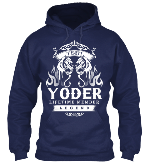 Team Yoder Lifetime Member Legend Navy T-Shirt Front