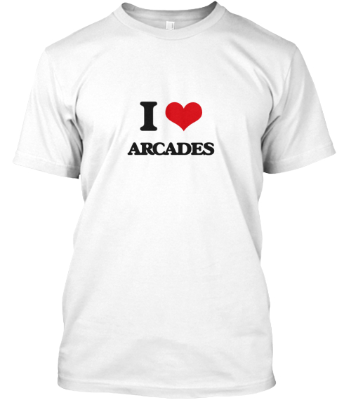 I Love Arcades White T-Shirt Front