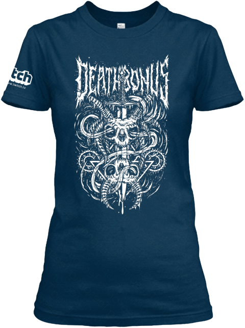 Itch Deathbonus Midnight Navy T-Shirt Front