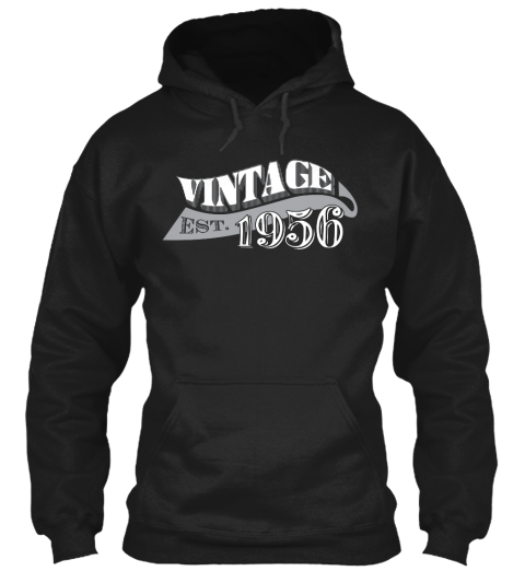 Vintage Est. 1956 Black T-Shirt Front