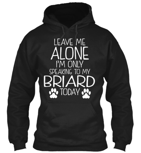 Leave Me Alone I'm Only Speaking To My Briard Today Black T-Shirt Front