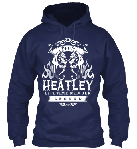 Team Heatley Lifetime Member Legend Navy T-Shirt Front