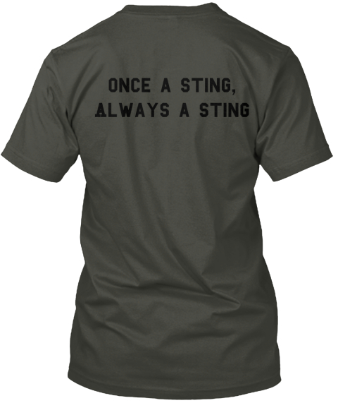 Once A Sting,Always A Sting Smoke Gray áo T-Shirt Back