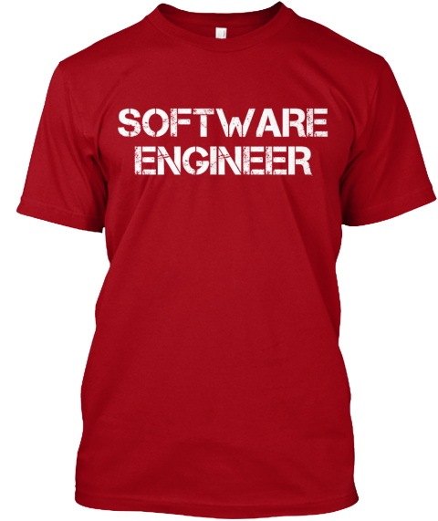 Software Engineer Deep Red T-Shirt Front