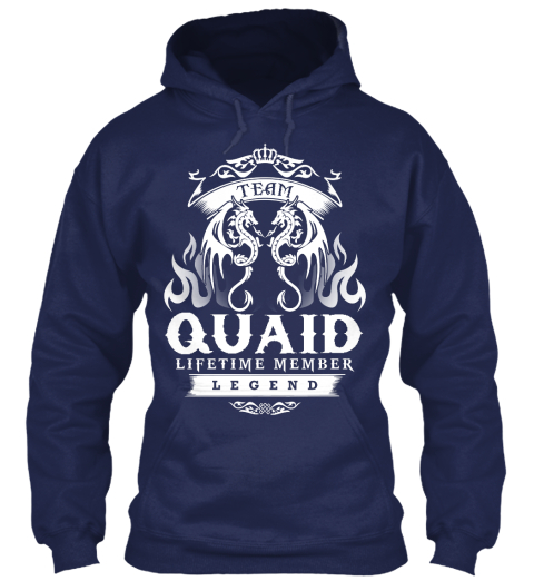 Team Quaid Lifetime Member Legend Navy T-Shirt Front