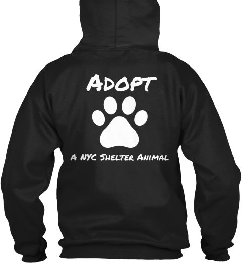 Adopt A Nyc Shelter Animal Black T-Shirt Back