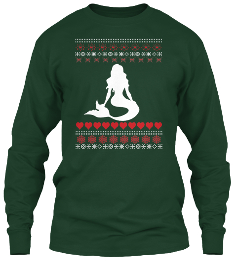 best mermaid christmas sweater hoodies forest green long sleeve t shirt front - Best Christmas Sweaters best mermaid christmas sweater hoodies forest green long sleeve t shirt front - Best Christmas Sweaters