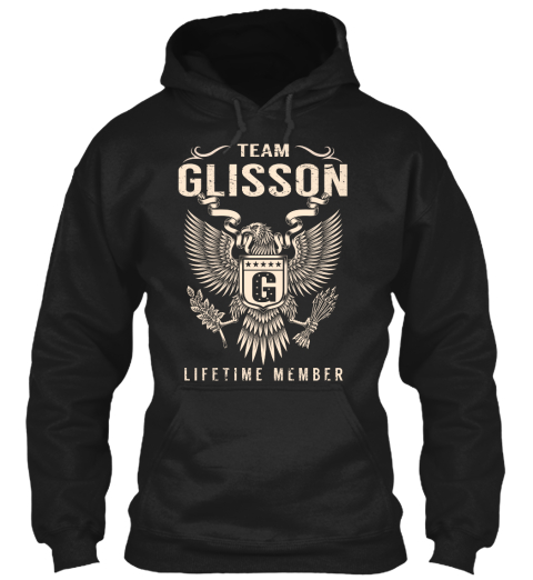 Team Glisson G Lifetime Member Black T-Shirt Front