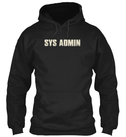 Sys Admin Black T-Shirt Front