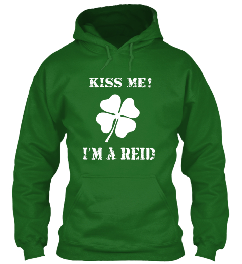 Kiss Me! I'm A Reid Irish Green T-Shirt Front