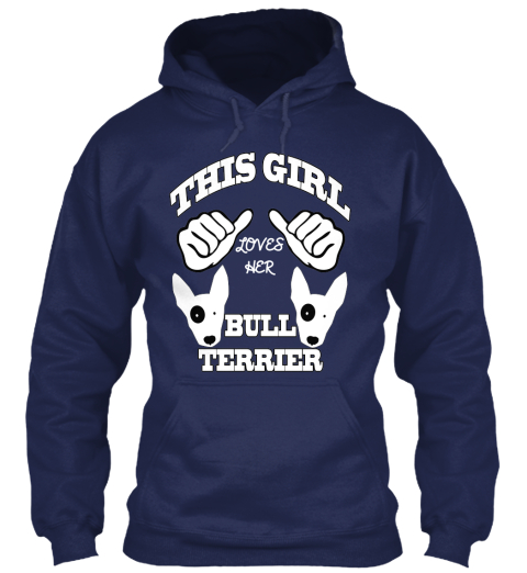 This Girl Loves Her Bull Terrier Navy T-Shirt Front