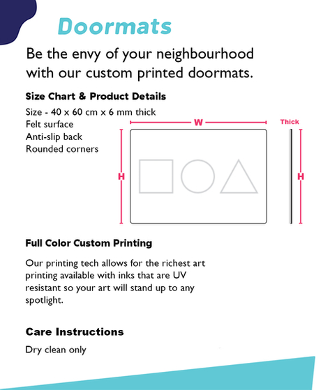Doormats Be The Envy Of Your Neighbourhood With Our Custom Printed Doormats Standard Kaos Back