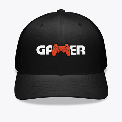 Gamer Hat And Mug Black T-Shirt Front