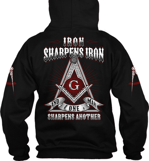 Iron Sharpens Iron  Black T-Shirt Back