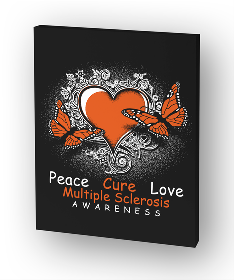 Peace Cure Love Multiple Sclerosis Awareness White Maglietta Front