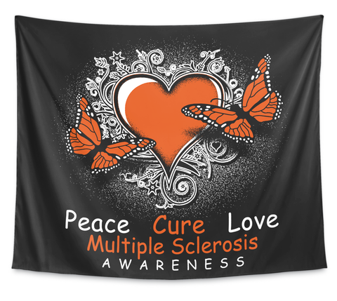 Peace Cure Love Multiple Sclerosis Awareness White Camiseta Front