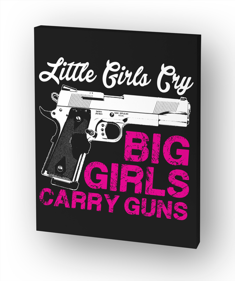 Gun Lovers Print   Girls Carry Gun White T-Shirt Front