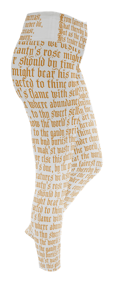 Shakespeare Sonnets Literature Leggings  Premium T-Shirt Back