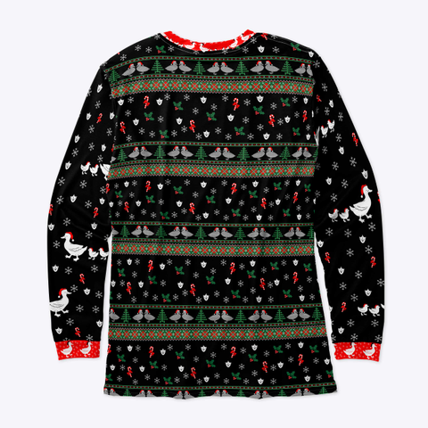 Duck Funny Gift Christmas Ugly Sweater Standard Camiseta Back
