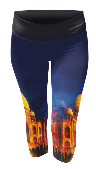 Taj Mahal Yoga Pant Capris Premium T-Shirt Front