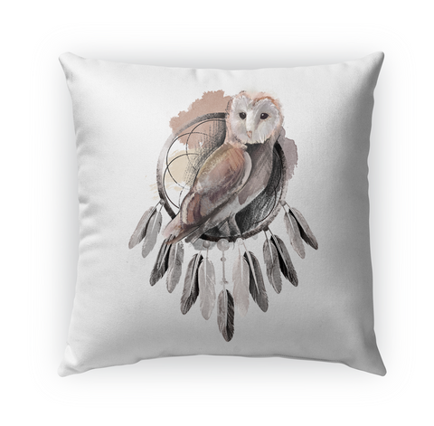 Owl Dream Catch Pillow Standard Kaos Front