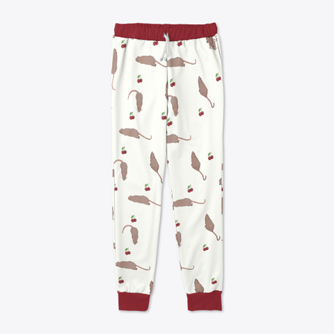 Cherry Rat Joggers In White Standard T-Shirt Front
