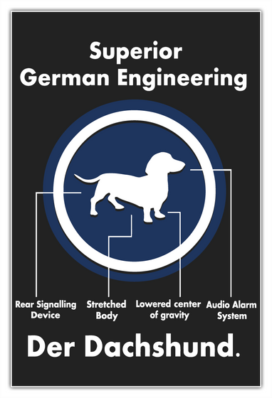 Superior German Engineering Rear Signaling Device Stretched Body Lowered Center Of Gravity Audio Alarm System Der... White Camiseta Front