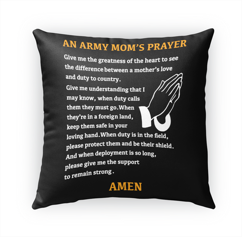 An Army Mom's Prayer Amen White T-Shirt Front