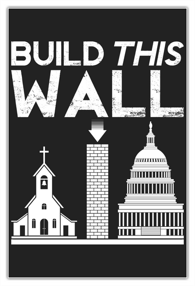 Build This Wall Poster   24"X36" White Camiseta Front