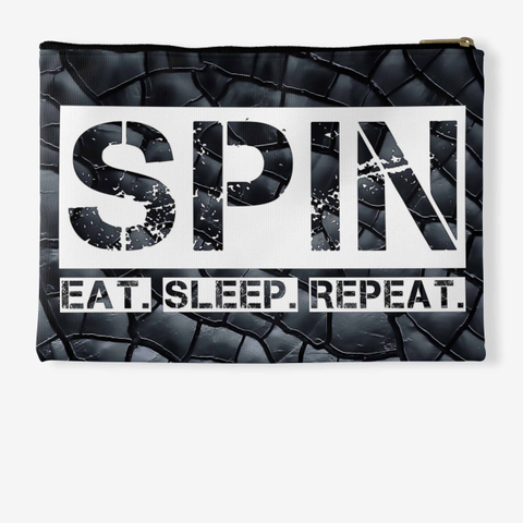 Spin Eat Sleep Repeat Black Crackle Standard T-Shirt Back