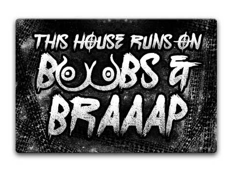 The House Runs On Boobs Braaap Standard Camiseta Front
