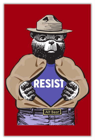 Resist Alt Bear White T-Shirt Front