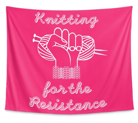 Knitting For The Resistance White T-Shirt Front
