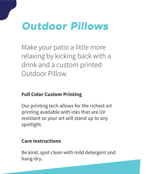 We Bleed Blue Outdoor Pillow Standard Kaos Back