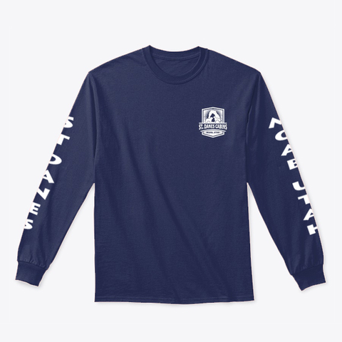St. Danes Cabins Navy T-Shirt Front