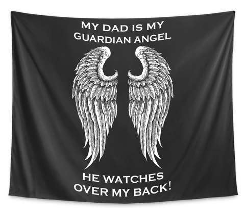 Dad Guardian Angel Wall Tapestry 51"X60" White Camiseta Front