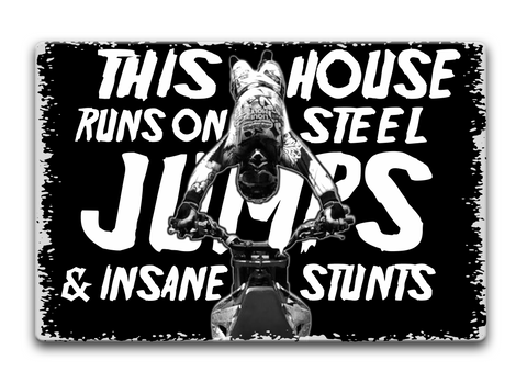 This House Runs On Steel Jumps & Insane Stunts Standard T-Shirt Front