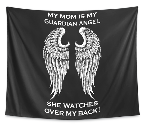 Mom Guardian Angel Wall Tapestry 51"X60" White Camiseta Front