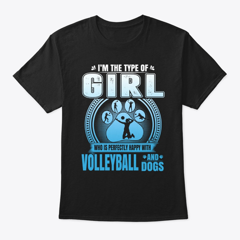 This Girl Who Happy With Volleyball And Black T-Shirt Front