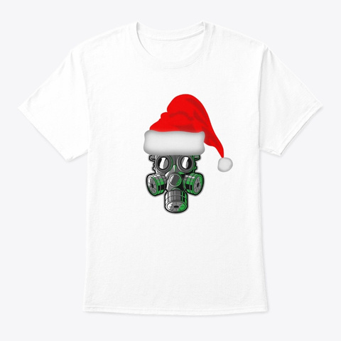 Santa Claus Face Mask Christmas Ornament White T-Shirt Front
