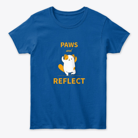 Paws And Reflect Cat Royal T-Shirt Front