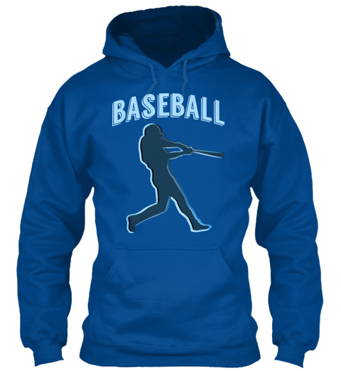 Hoodie Baseball Player Royal T-Shirt Front