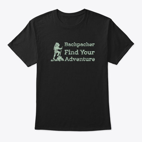 Backpacker Find Your Adventure Ixjro Black T-Shirt Front